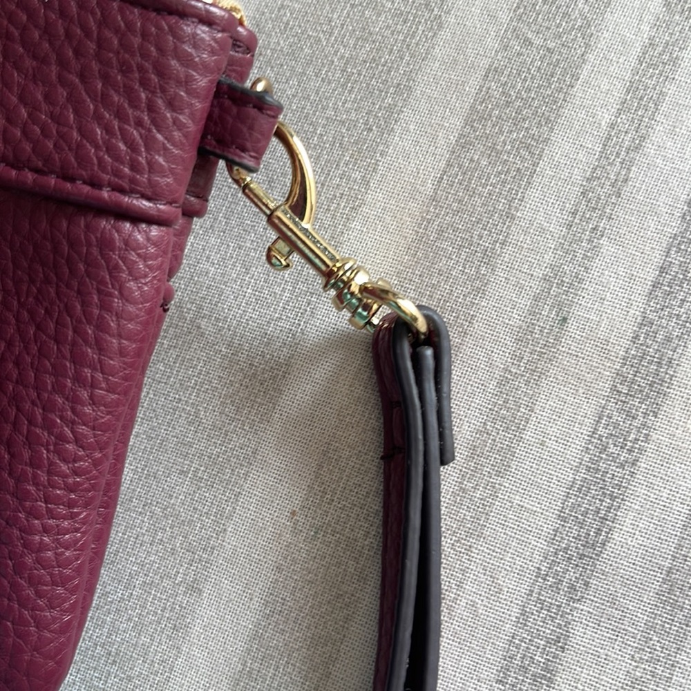 Nanette Lepore Burgundy Wristlet with Gold Accents - Picture 9 of 12